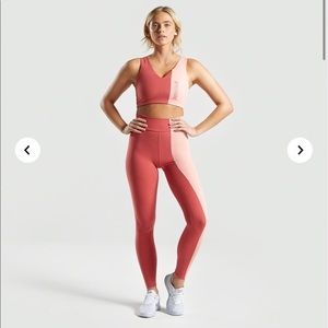 Pink gymshark duo set